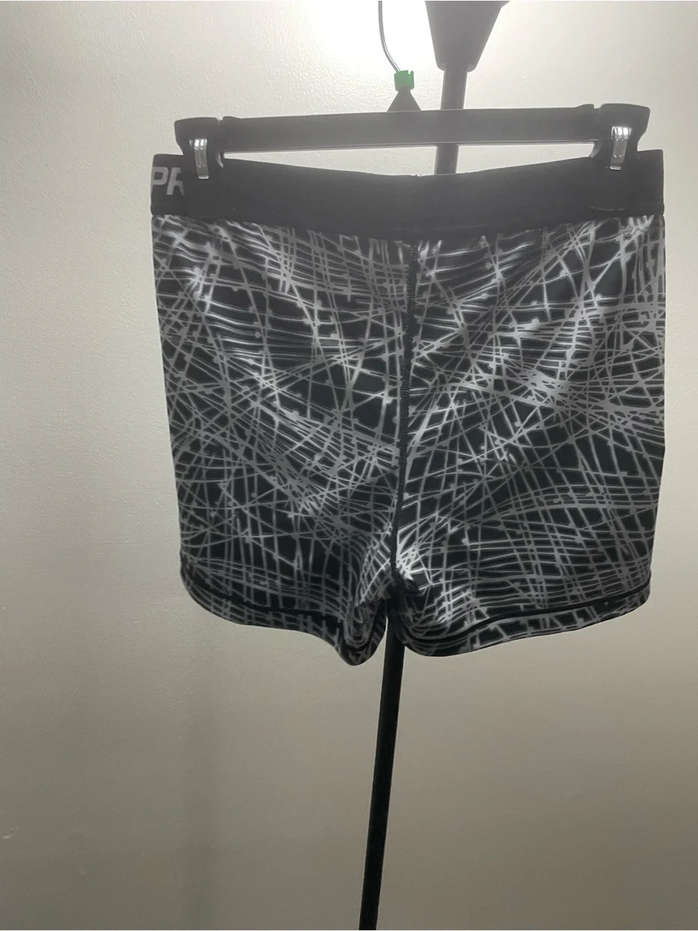 Nike Women’s Black & White Geometric Print Athletic Shorts